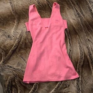 Cute pink soft-velvet mini dress